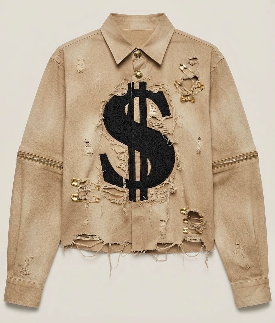[PRE-ORDER] BAG CHA$ER Denim Jacket - Black Fortune