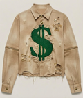[PRE-ORDER] BAG CHA$ER Denim Jacket - Green Fortune