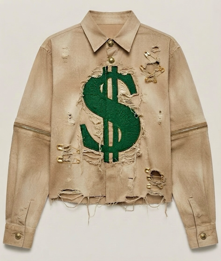 [PRE-ORDER] BAG CHA$ER Denim Jacket - Green Fortune